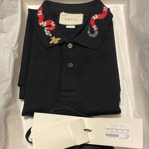 Gucci Cotton Polo with King Snake Embroidery 3X NWT